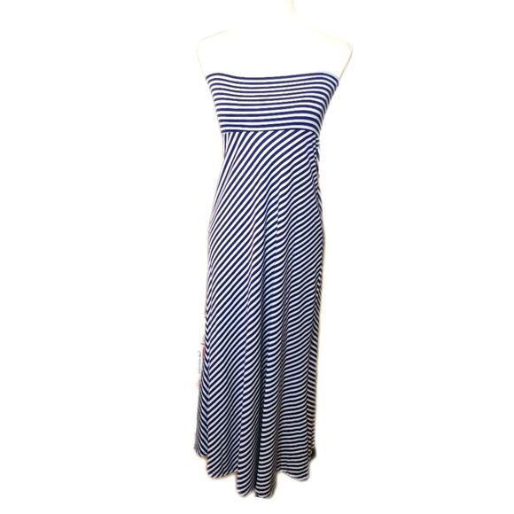 Lily Rose Convertible Maxi Dress/Skirt, Navy & White Stripes, M - Picture 4 of 8